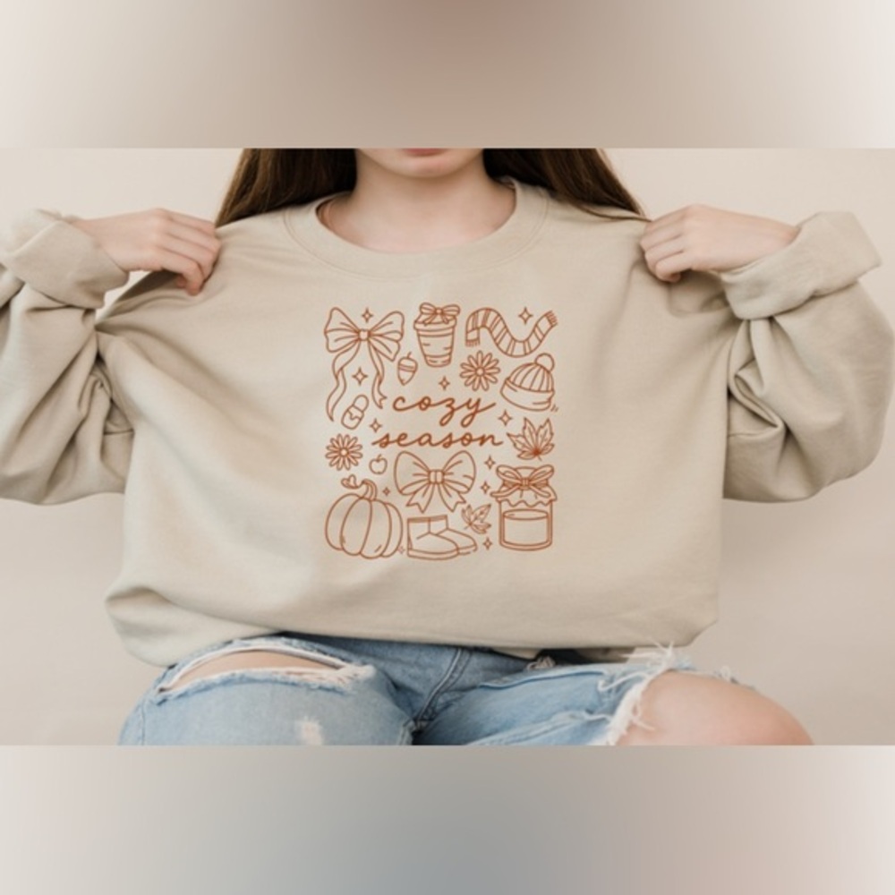 Cozy Season Crewneck- Sand